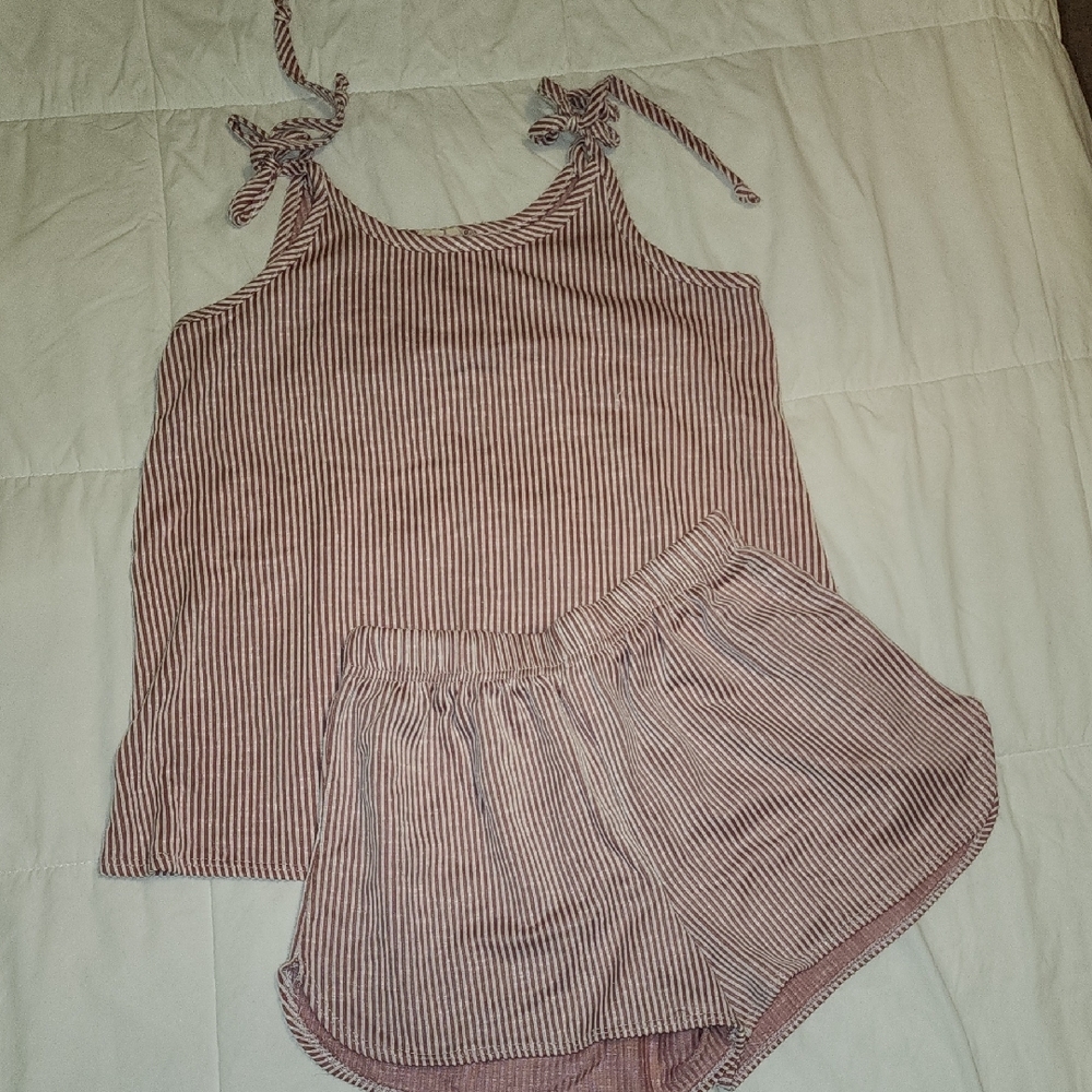 Striped Sleepwear Set in Pink